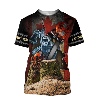 Beautiful Chainsaw Canadian Flag Art 3D All Over Printed Shirts Pi281102-Apparel-MP-T-Shirt-S-Vibe Cosy™