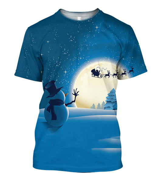 All Over Print Santa Ride 04-Apparel-HbArts-T-Shirt-S-Vibe Cosy™