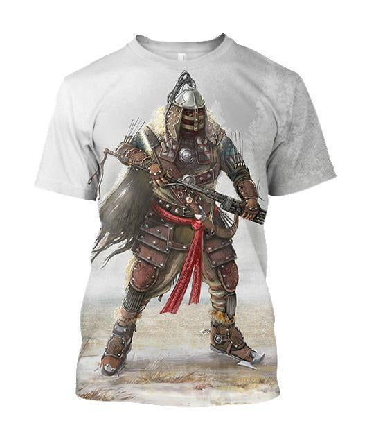 3D All Over Print Mongolian Warrior Hoodie-Apparel-Khanh Arts-T-Shirt-S-Vibe Cosy™