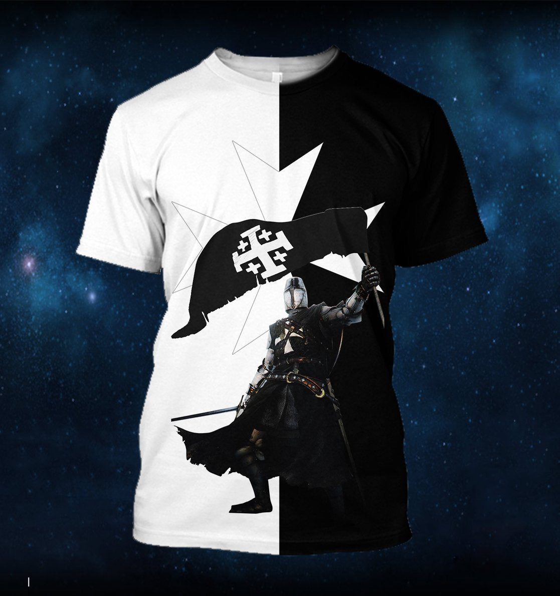 3D All Over Printed Black Templar Shirts-Apparel-HP Arts-T-Shirt-S-Vibe Cosy™