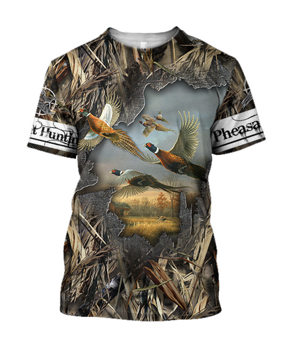 Pheasant Hunting 3D All Over Printed Shirts For Men And Women JJ170101-Apparel-MP-T-Shirt-S-Vibe Cosy™
