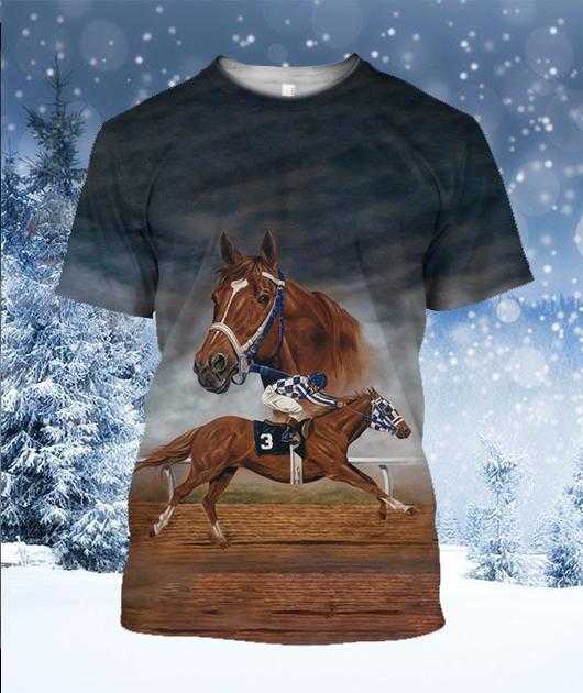 3D ALL OVER PRINTED SECRETARIAT HORSE SHIRTS AND SHORTS-Apparel-HP Arts-T-Shirt-S-Vibe Cosy™
