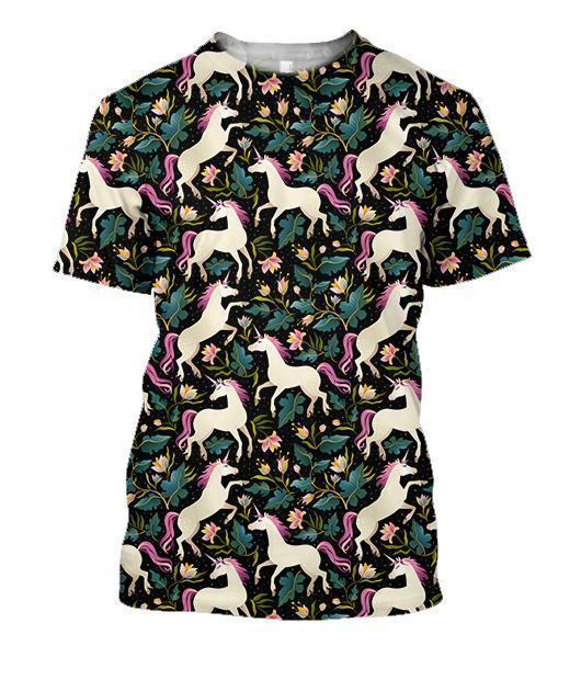 3D All Over Unicorn And Flower Hoodie-Apparel-Phaethon-T-Shirt-S-Vibe Cosy™