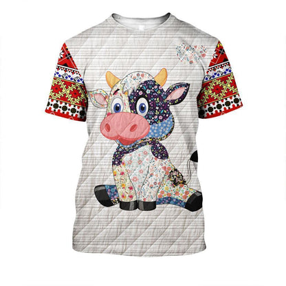 Cute Real Cow Farm-Apparel-HD09-T-Shirt-S-Vibe Cosy™