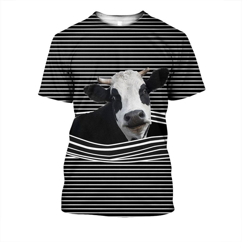 Cow With Black Farm-Apparel-HD09-T-Shirt-S-Vibe Cosy™