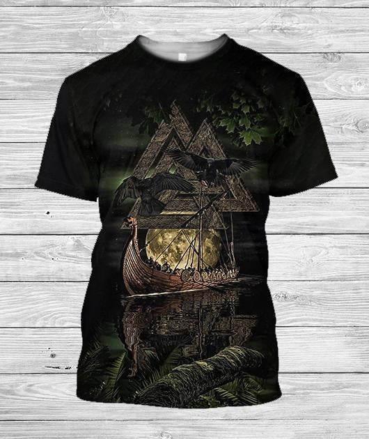 3D Printed Viking Ship Clothes-Apparel-HP Arts-T-Shirt-S-Vibe Cosy™