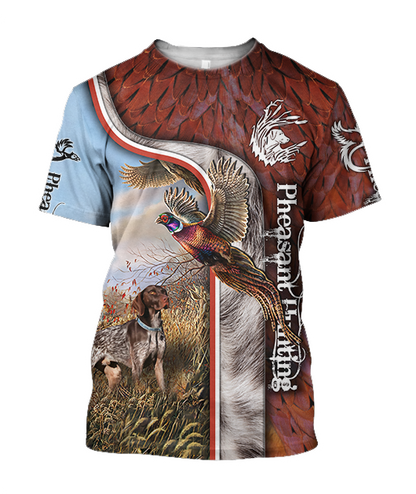 Pheasant Hunting 3D All Over Printed Shirts For Men And Women JJ100101-Apparel-MP-T-Shirt-S-Vibe Cosy™