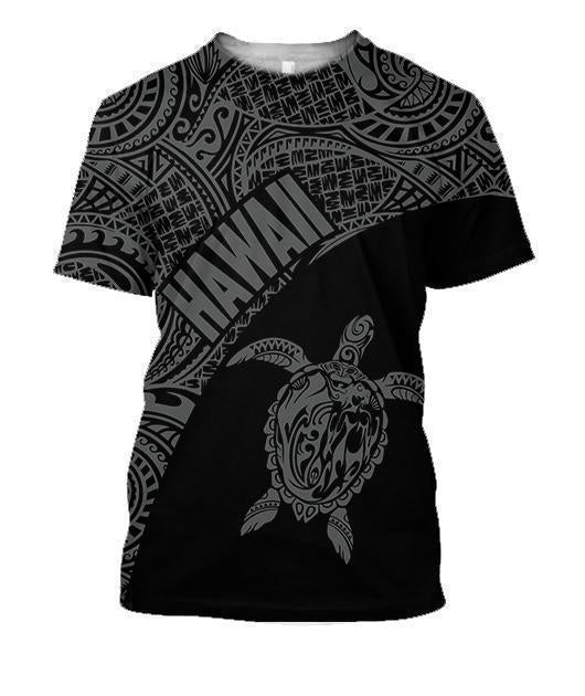 Hawaii Hoodie Turtle Mermaid Polynesian Wave - Gray Hoodie-Apparel-Phaethon-T-Shirt-S-Vibe Cosy™