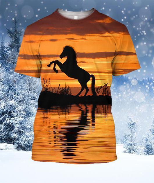 All Over Print Horse Sunset-Apparel-Phaethon-T-Shirt-S-Vibe Cosy™