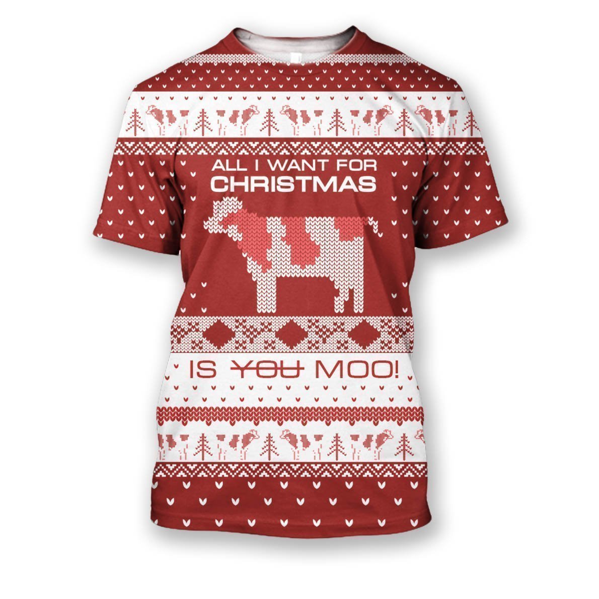 All I Want For Christmas Is You Moo! Clothes-Apparel-HD09-T-Shirt-S-Vibe Cosy™