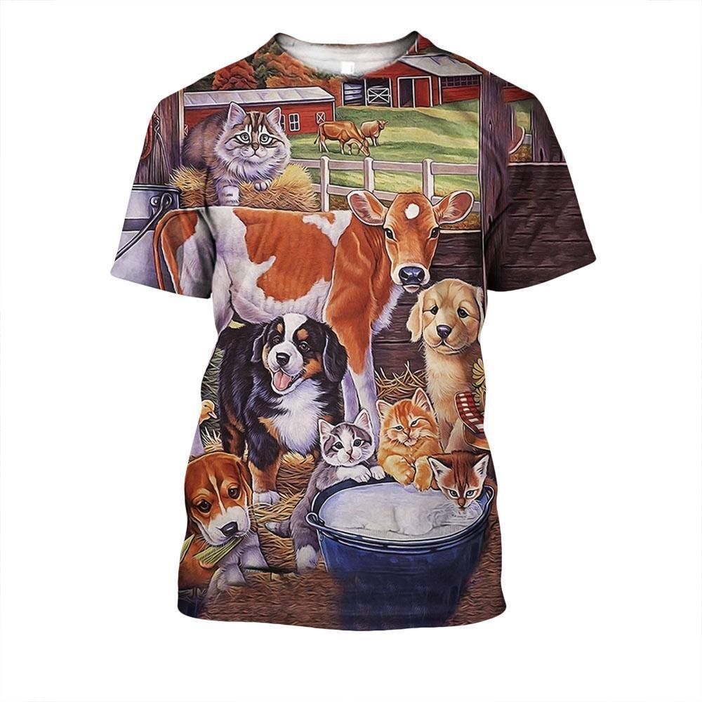 3D All Over Printed Beautiful Cow Hoodie-Apparel-HD09-T-Shirt-S-Vibe Cosy™