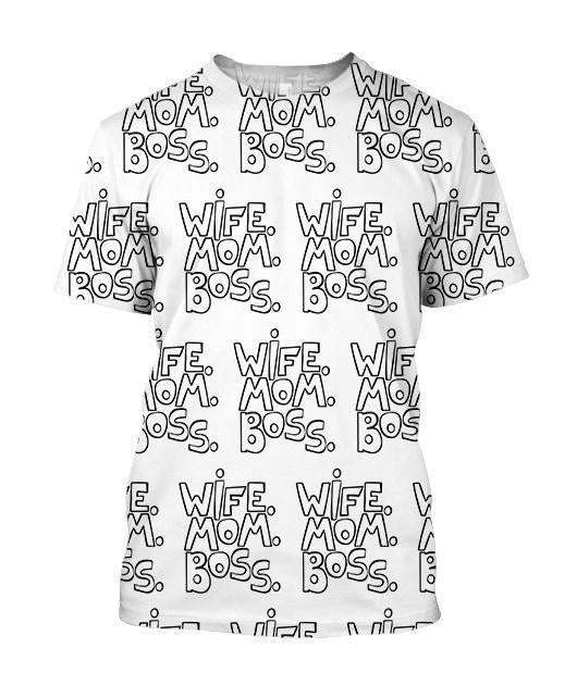 3D All Over Black Wife Mom Boss Hoodie-Apparel-Khanh Arts-T-Shirt-S-Vibe Cosy™