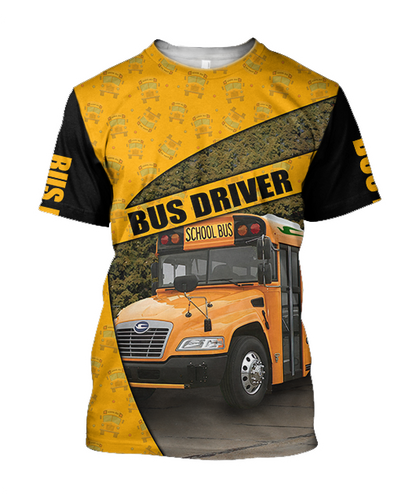 Blue Bird Bus Driver 3D Hoodie JJ200401-Apparel-MP-T shirt-S-Vibe Cosy™