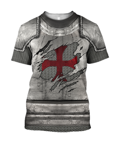 Knight Templar 3D All Over Printed Hoodie Chainmail JJ260201-Apparel-MP-T shirt-S-Vibe Cosy™