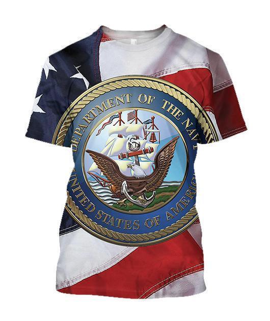 All Over Printed Department Of The Navy Logo Shirts-Apparel-HP Arts-T-Shirt-S-Vibe Cosy™
