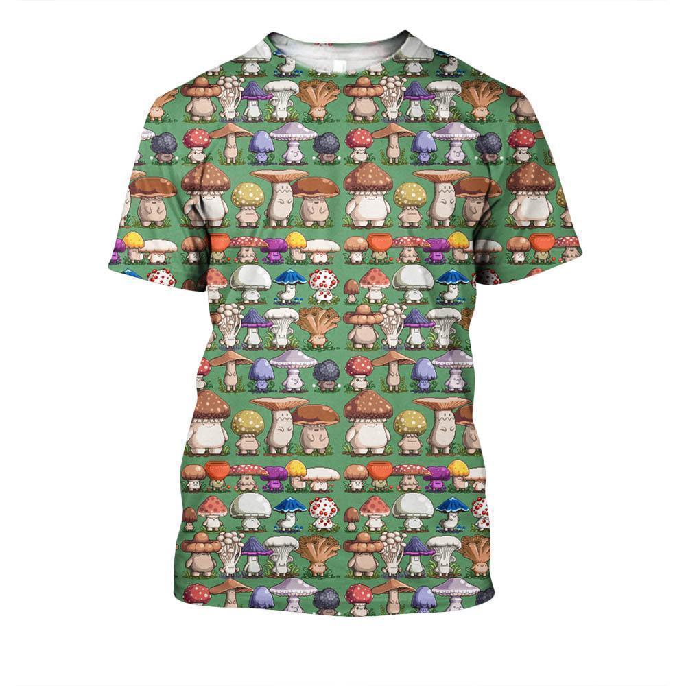 All Over Print Cartoon Mushroom Hoodie-Apparel-NTH-T-Shirt-S-Vibe Cosy™