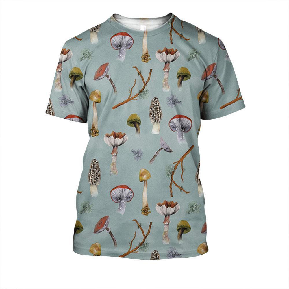 All Over Print Blue Edible Mushroom-Apparel-NTH-T-Shirt-S-Vibe Cosy™