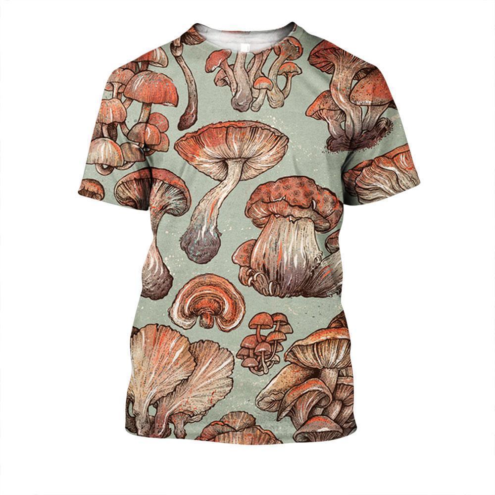 All Over Print forest mushrooms-Apparel-NTH-T-Shirt-S-Vibe Cosy™