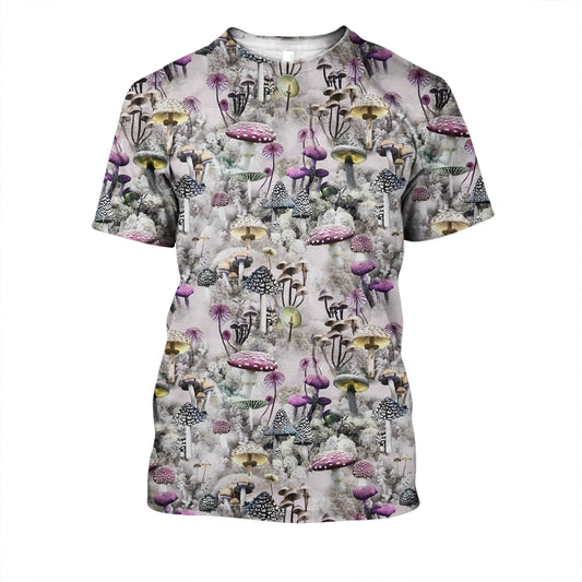 3D All Over Print Mushrooms and Winter Shirt-Apparel-NTH-T-Shirt-S-Vibe Cosy™