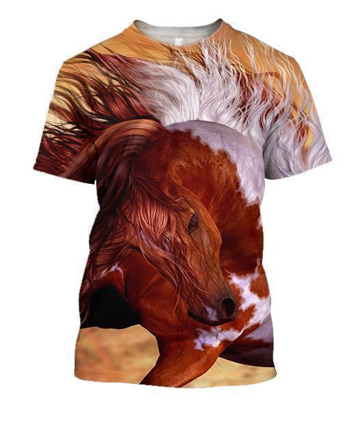 3D All Over Printing Beautiful Red Horse Shirts-Apparel-Phaethon-T-Shirt-S-Vibe Cosy™