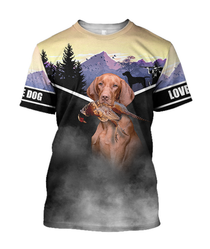 Pheasant Vizsla Hunting 3D All Over Printed Shirts For Men And Women JJ110203-Apparel-MP-T-Shirt-S-Vibe Cosy™