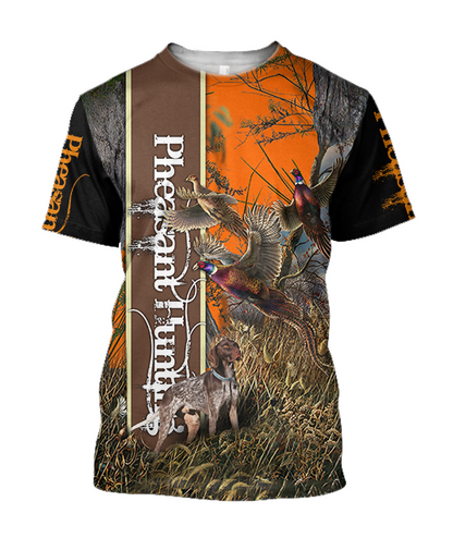 Pheasant Hunting 3D All Over Printed Shirts For Men And Women JJ100103-Apparel-MP-T-Shirt-S-Vibe Cosy™