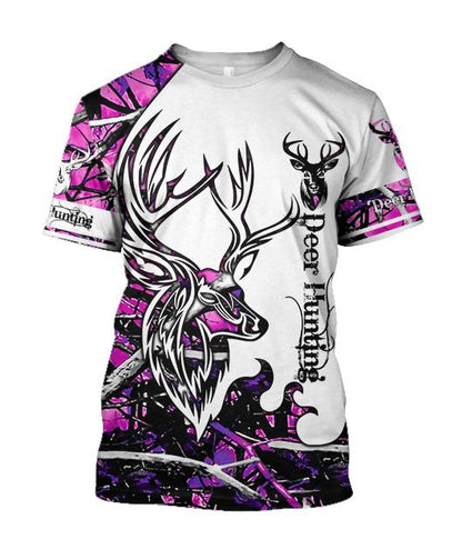 DEER HUNTING MUDDY GIRL CAMO 3D ALL OVER PRINTED SHIRTS FOR MEN AND WOMEN JJ051202 PL - Amaze Style™-Apparel