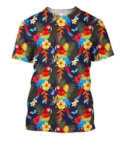 3D All Over Printing Greenwing Macaw Shirt-Apparel-Phaethon-T-Shirt-S-Vibe Cosy™
