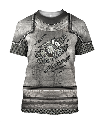 Knight Templar 3D All Over Printed Hoodie Chainmail JJ050301-Apparel-MP-T shirt-S-Vibe Cosy™