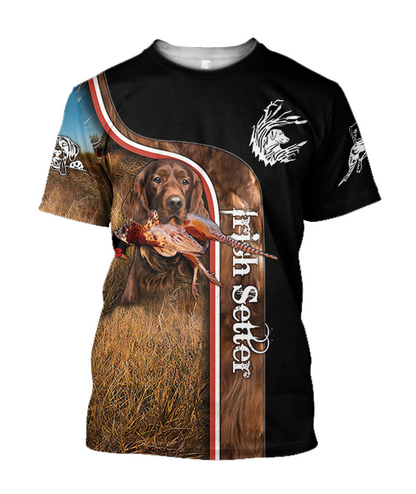 Pheasant Setter Hunting 3D All Over Printed Shirts For Men And Women JJ100201-Apparel-MP-T-Shirt-S-Vibe Cosy™