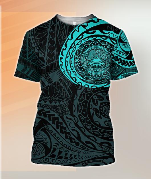 American Samoa In My Heart Polynesian Hoodie Blue PL-Apparel-PL8386-T-Shirt-S-Vibe Cosy™