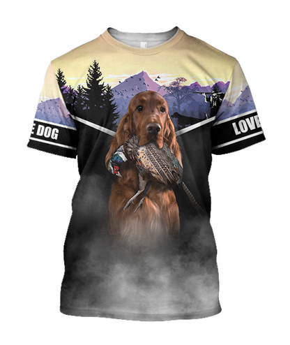 Pheasant Setter Hunting 3D All Over Printed Shirts For Men And Women JJ080203-Apparel-MP-T-Shirt-S-Vibe Cosy™