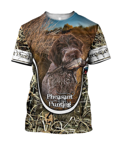 Pheasant Hunting Wirehaired Pointing Griffon 3D All Over Printed Shirts For Men And Women JJ150105-Apparel-MP-T-Shirt-S-Vibe Cosy™