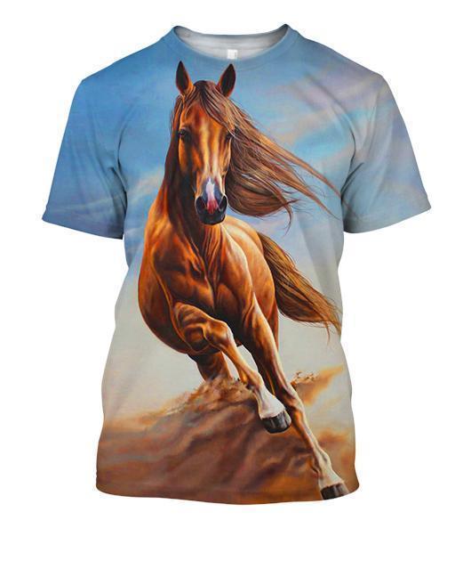 3D All Over Print Horse Run Shirts-Apparel-Phaethon-T-Shirt-S-Vibe Cosy™