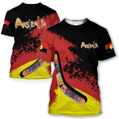 Australia Hoodie Red Black Animals Pattern NNK1463-Apparel-PL8386-T-Shirt-S-Vibe Cosy™