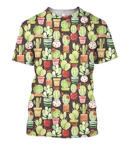 3D All Over Printing Cactus Pots Shirt-Apparel-NTH-T-Shirt-S-Vibe Cosy™