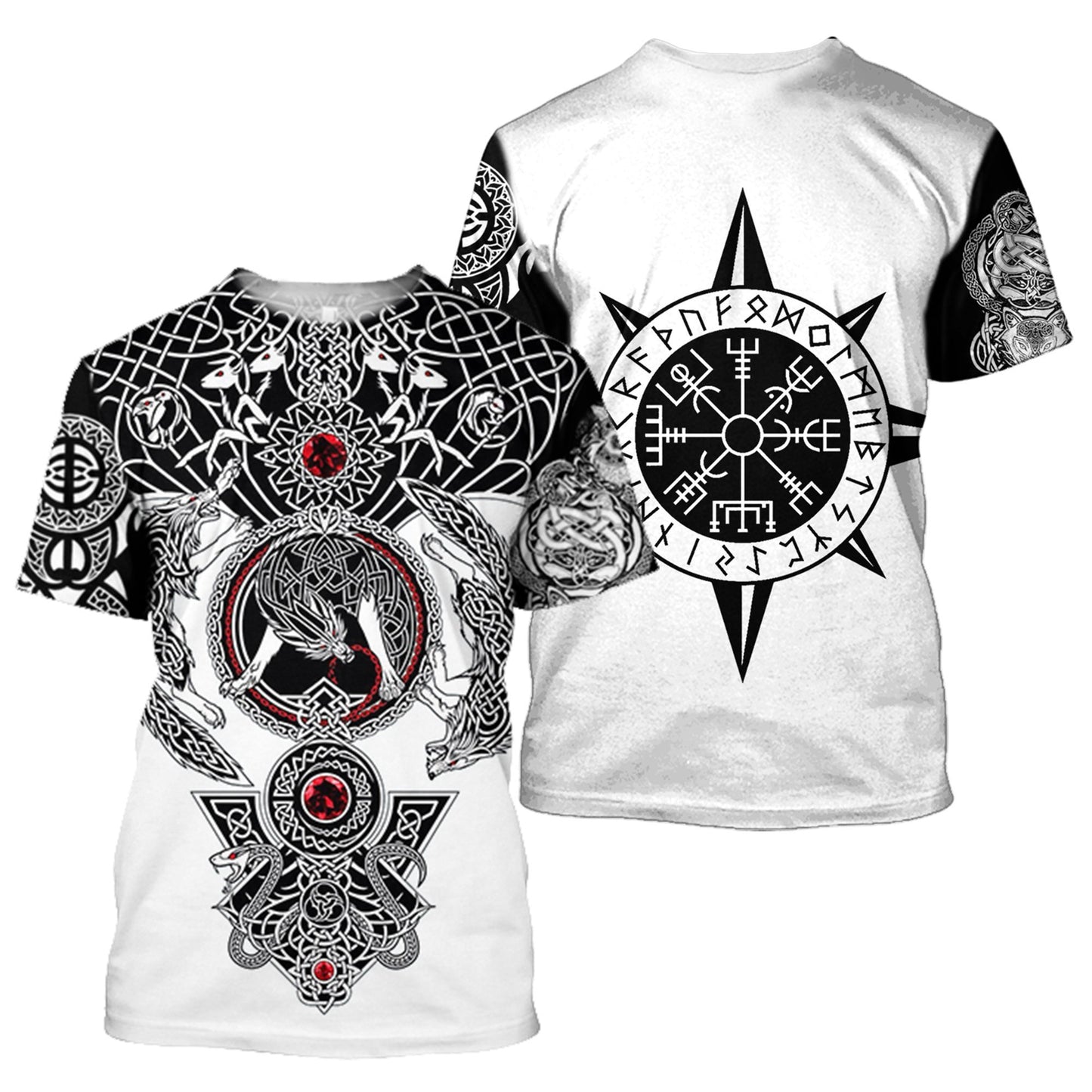 All Over Printed Viking Tattoo Shirts-Apparel-HP Arts-T-Shirt-S-Vibe Cosy™