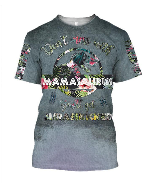3D All Over Print Loved Mamasaurus Hoodie-Apparel-Khanh Arts-T-Shirt-S-Vibe Cosy™