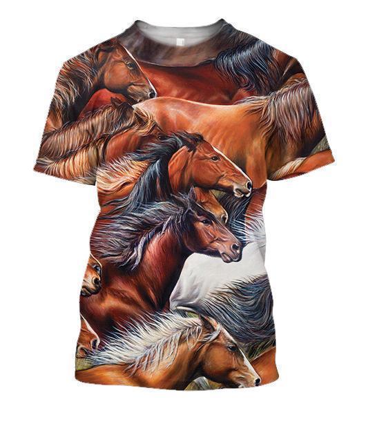 3D All Over Printing Horses Running Shirt-Apparel-Phaethon-T-Shirt-S-Vibe Cosy™