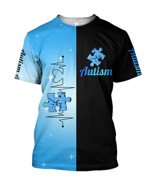 3D All Over Printed Shirts Autism Awareness JJ080201-Apparel-MP-T shirt-S-Vibe Cosy™