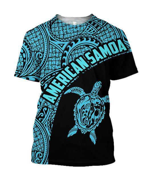American Samoa Polynesian Hoodie - Blue PL-Apparel-PL8386-T-Shirt-S-Vibe Cosy™