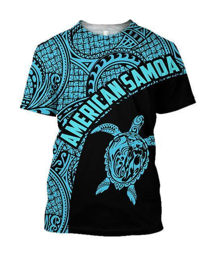 American Samoa Polynesian Hoodie - Blue PL-Apparel-PL8386-T-Shirt-S-Vibe Cosy™