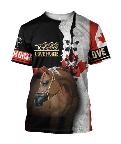Love Horse 3D All over print for Men and Women shirt JJ040202-Apparel-NNK-T-Shirt-S-Vibe Cosy™