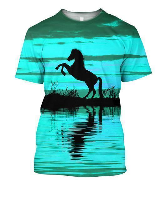 3D All Over Print Silhouette Hourse Shirts 1-Apparel-Phaethon-T-Shirt-S-Vibe Cosy™