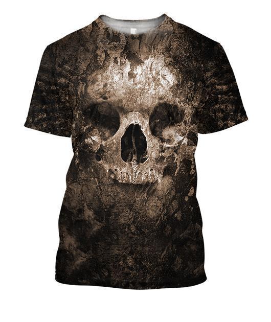 3D All Over Print Quake Skull Lockscreen Shirts-Apparel-Phaethon-T-Shirt-S-Vibe Cosy™
