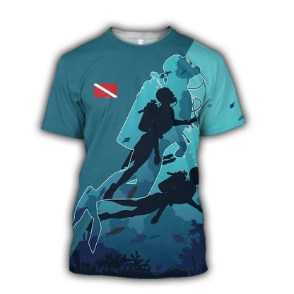 Scuba Diving - 3D All Over Printed Shirt-ALL OVER PRINT HOODIES-HP Arts-T-Shirt-S-Vibe Cosy™