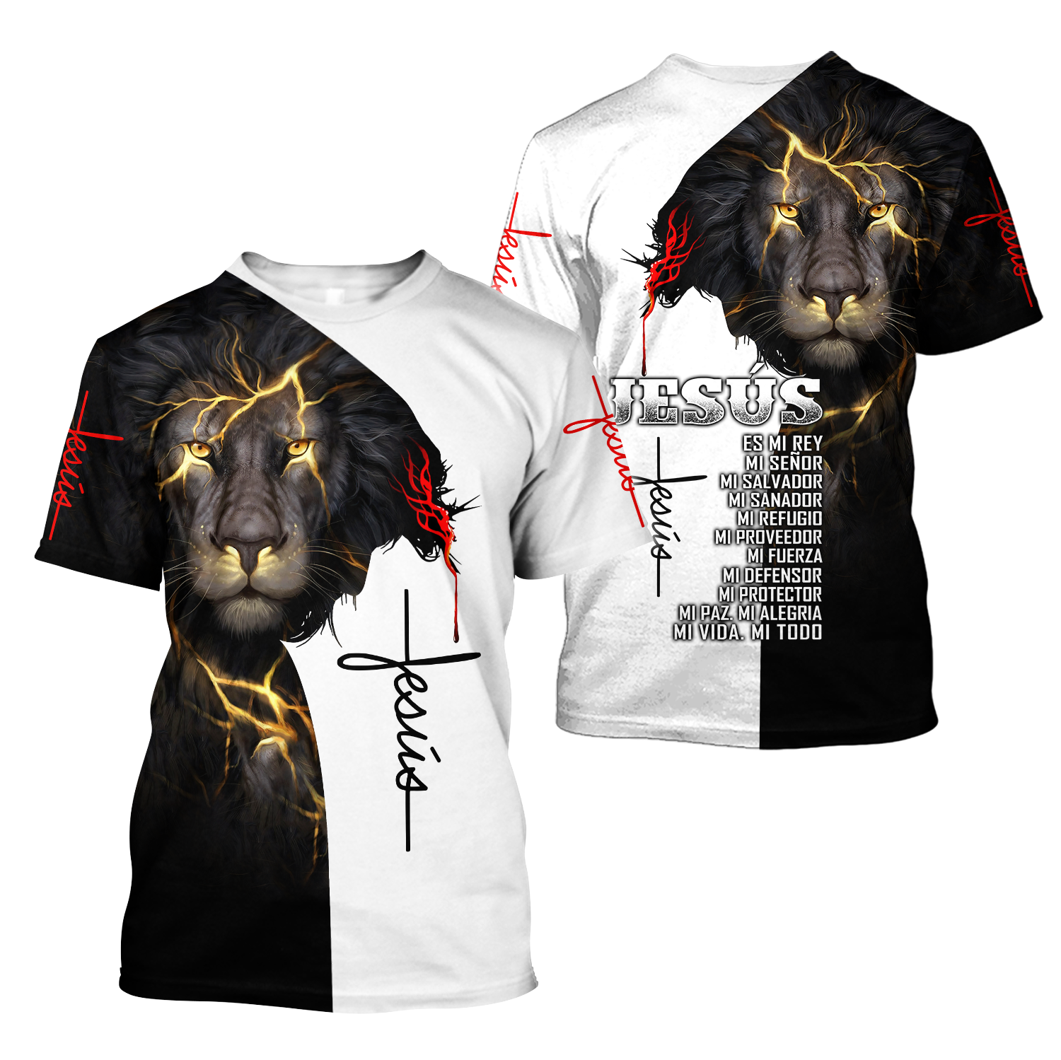 Jesús es mi rey mi señor	3D All Over Printed Shirts For Men and Women Pi12062003-Apparel-TA-Hoodie-S-Vibe Cosy™