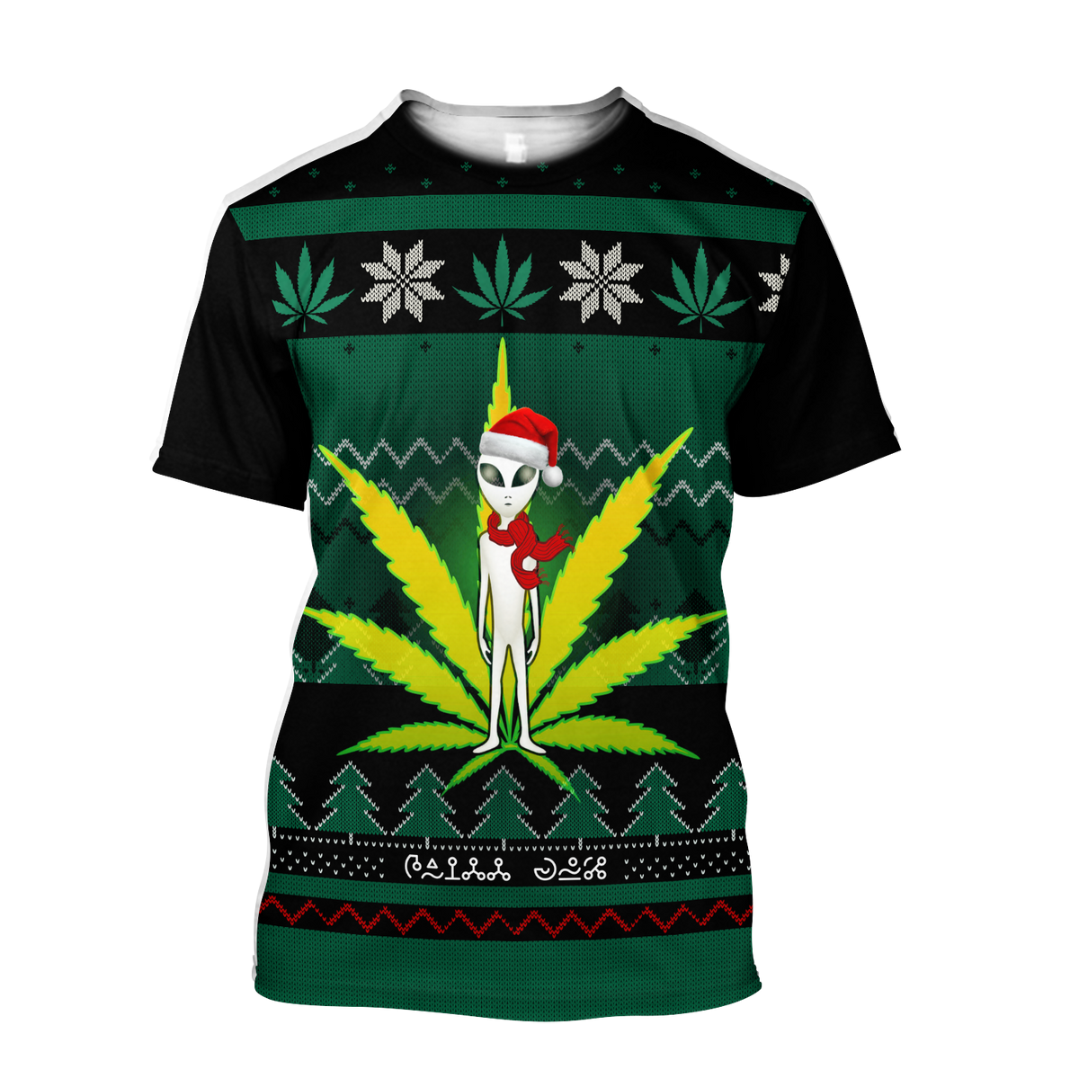 Ugly Christmas Marijuana UFO Pi111101 (Only specials can read this)-Apparel-NNK-T-Shirt-S-Vibe Cosy™