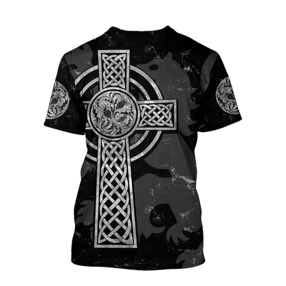 Scottish Thristle Celtic Cross grey ver3 Hoodie AZ210204-Apparel-PL8386-Hoodie-S-Vibe Cosy™