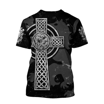 Scottish St-Andrew Thristle Celtic Cross grey ver3 Hoodie AZ210208-Apparel-PL8386-Hoodie-S-Vibe Cosy™